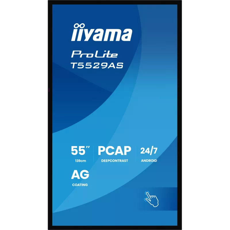 Ecrã de sinalização digital iiyama T5529AS-B1AG design quiosque 138,7 cm (54,6