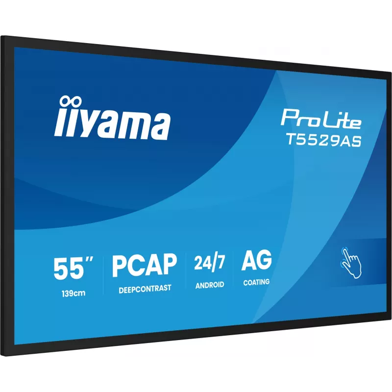 Ecrã de sinalização digital iiyama T5529AS-B1AG design quiosque 138,7 cm (54,6