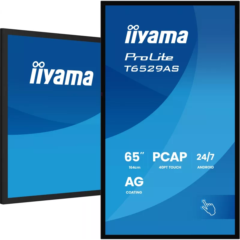 Ecrã de sinalização digital iiyama T6529AS-B1AG design quiosque 163,8 cm (64,5