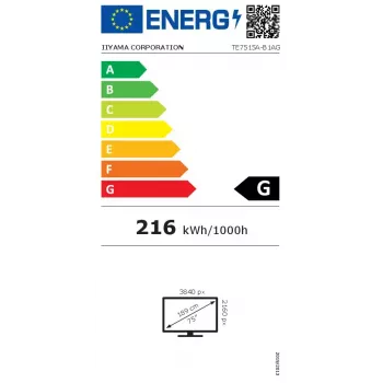 Ecrã plano de sinalização digital iiyama TE7515A-B1AG 74,5