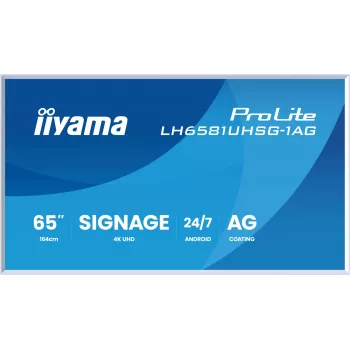 iiyama LH6581UHSG-1AG Ecrã de sinalética Ecrã plano de sinalética digital 163,8 cm (64,5