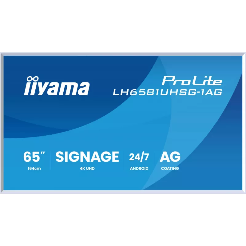 iiyama LH6581UHSG-1AG Ecrã de sinalética Ecrã plano de sinalética digital 163,8 cm (64,5