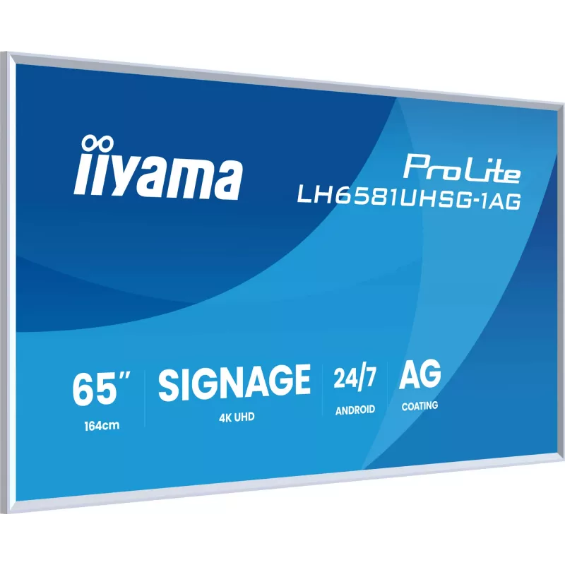 iiyama LH6581UHSG-1AG Ecrã de sinalética Ecrã plano de sinalética digital 163,8 cm (64,5