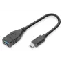 DIGITUS Cabo adaptador USB Type-C, OTG, Type-C - A macho/fêmea, 15 cm Super Speed preto