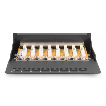 DIGITUS Patch Panel CAT6 8 portas blindado preto