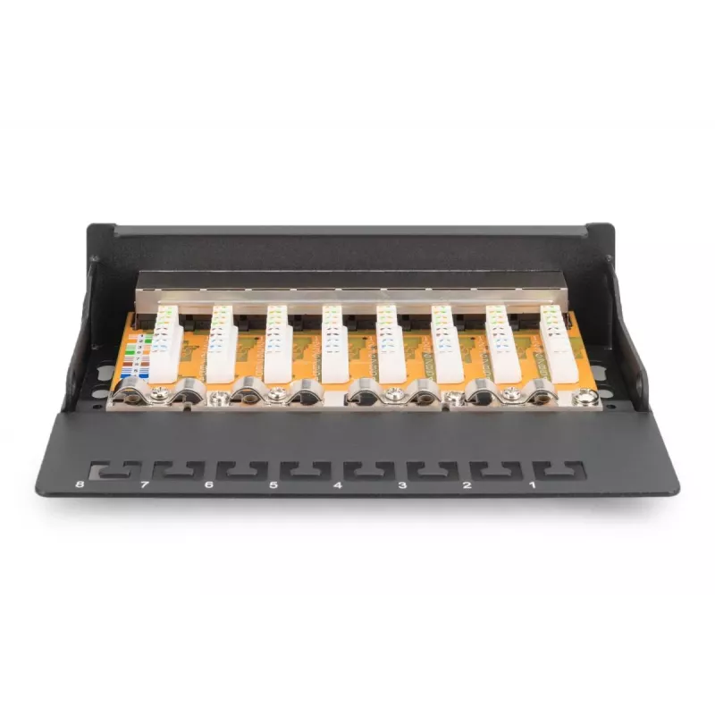 DIGITUS Patch Panel CAT6 8 portas blindado preto