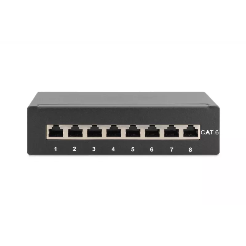 DIGITUS Patch Panel CAT6 8 portas blindado preto