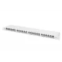DIGITUS Patch Panel CAT6A EA blindado, 24 portas RJ45 proteção contra pó, 8P8C, 0,5U, cinzento RAL 7035