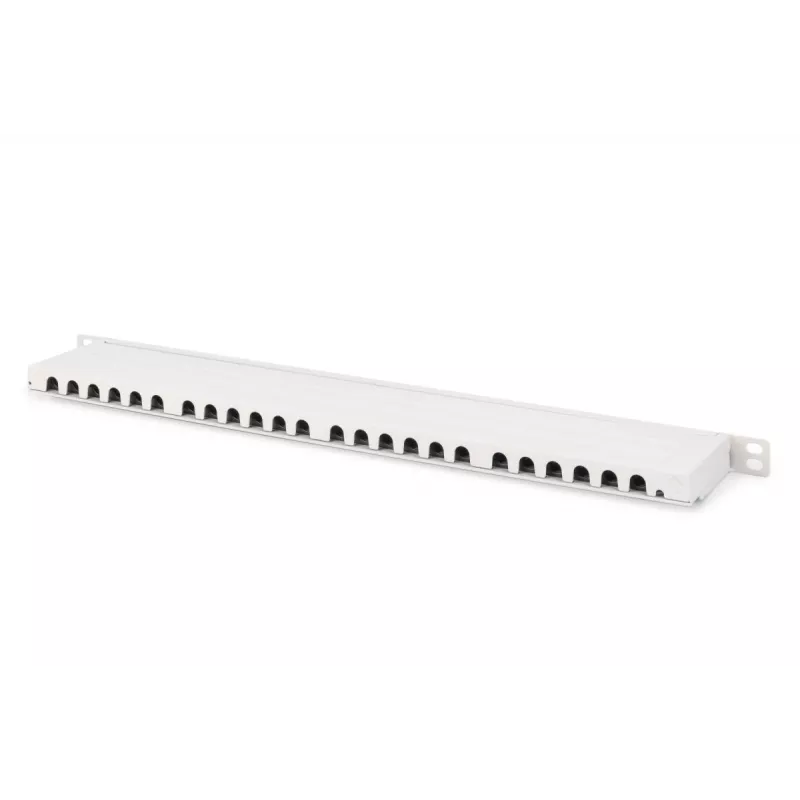 DIGITUS Patch Panel CAT6A EA blindado, 24 portas RJ45 proteção contra pó, 8P8C, 0,5U, cinzento RAL 7035