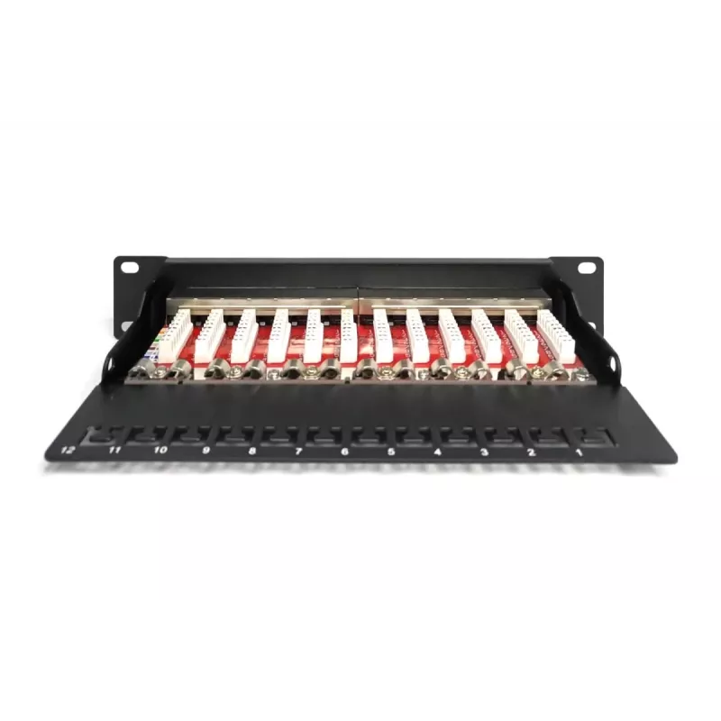 DIGITUS Patch Panel CAT6A, blindado, 12 portas campo de identificação, 1U, montagem em rack de 10