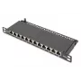 DIGITUS Patch Panel CAT6A, blindado, 12 portas, 1/2U, montagem em rack de 10