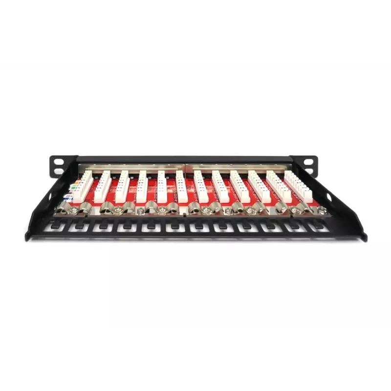 DIGITUS Patch Panel CAT6A, blindado, 12 portas, 1/2U, montagem em rack de 10