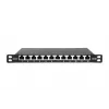 DIGITUS Patch Panel CAT6A, blindado, 12 portas, 1/2U, montagem em rack de 10