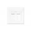 DIGITUS Tomada de rede CAT6A Classe EA, blindada 1x RJ45, LSA, branco puro, encastrar, 8 direções