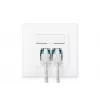 DIGITUS Tomada de rede CAT6A Classe EA, blindada 2x RJ45, LSA, branco puro, encastrar, 8 direções