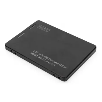 DIGITUS Caixa para HDD 2,5 inch SATA – M.2 ou mSATA SATA 3 6 Gbit/s, velocidade de escrita até 520 MB/s