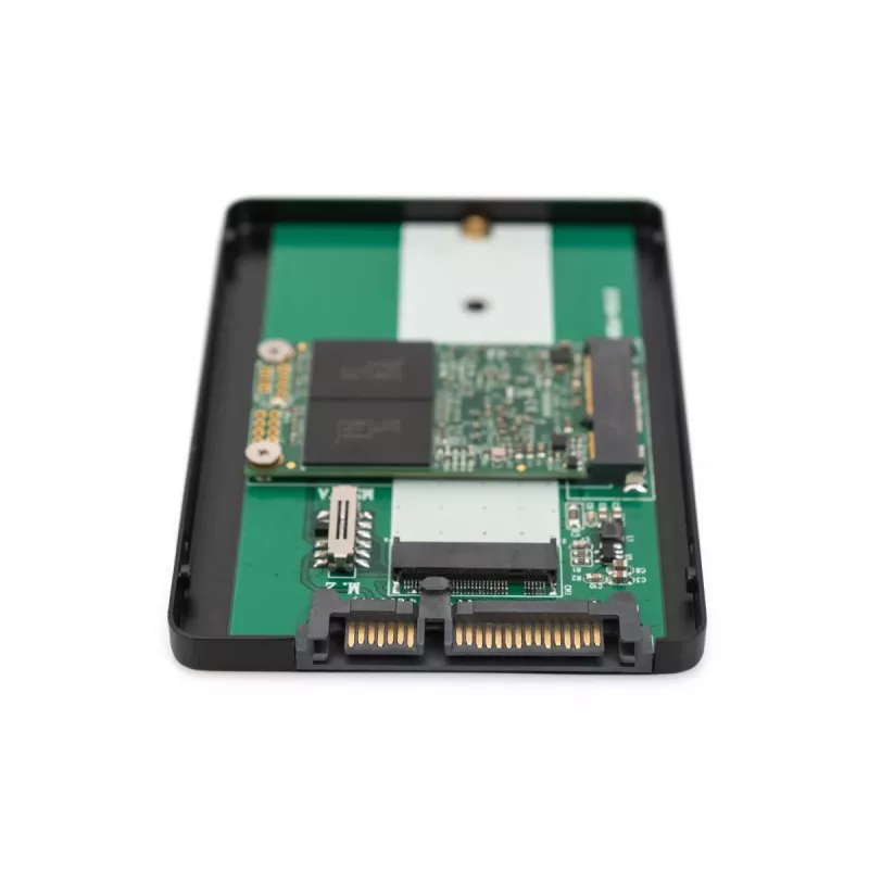 DIGITUS Caixa para HDD 2,5 inch SATA – M.2 ou mSATA SATA 3 6 Gbit/s, velocidade de escrita até 520 MB/s