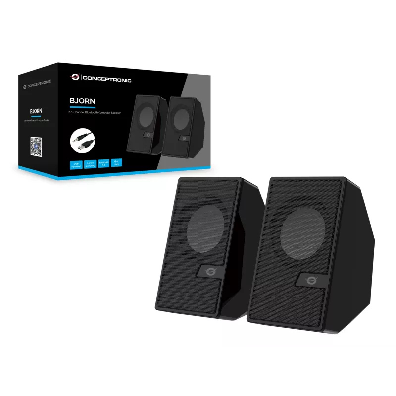 Altifalantes para computador Conceptronic BJORN 2.0 canais com Bluetooth, 6 W