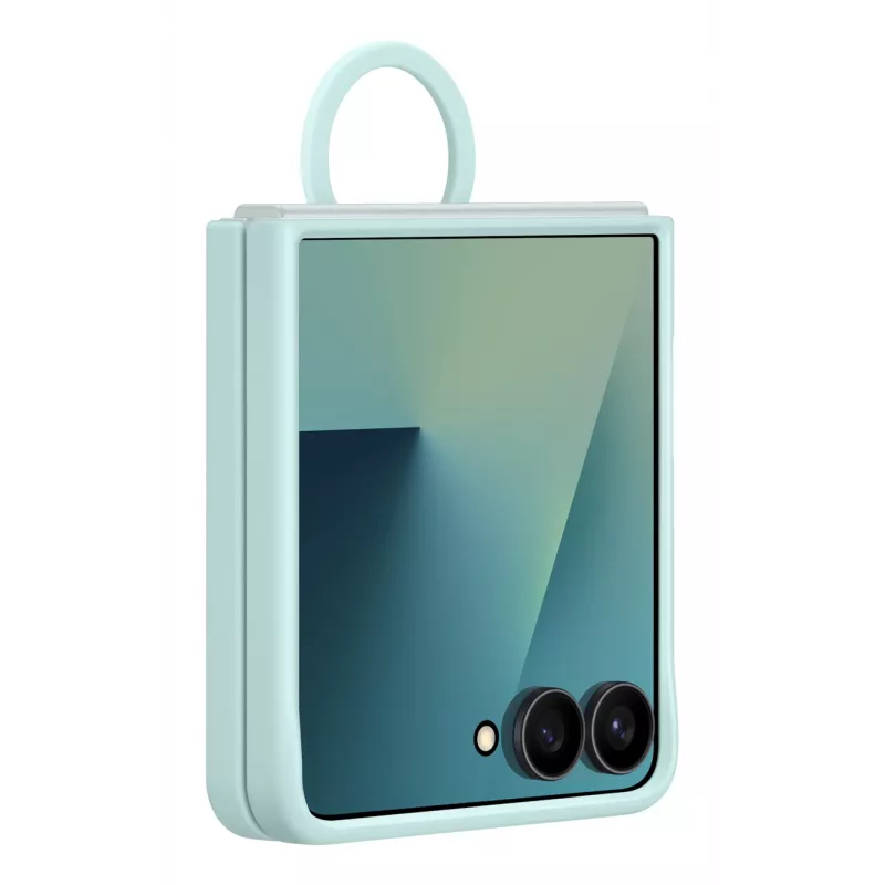 Capa com anel Samsung (silicone) para Galaxy Z Flip7, capa, Samsung, Galaxy Z Flip7, 17,5 cm (6,9 polegadas), cor menta