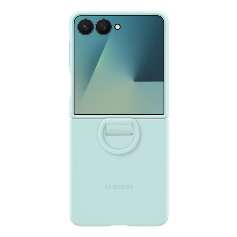 Capa com anel Samsung (silicone) para Galaxy Z Flip7, capa, Samsung, Galaxy Z Flip7, 17,5 cm (6,9 polegadas), cor menta