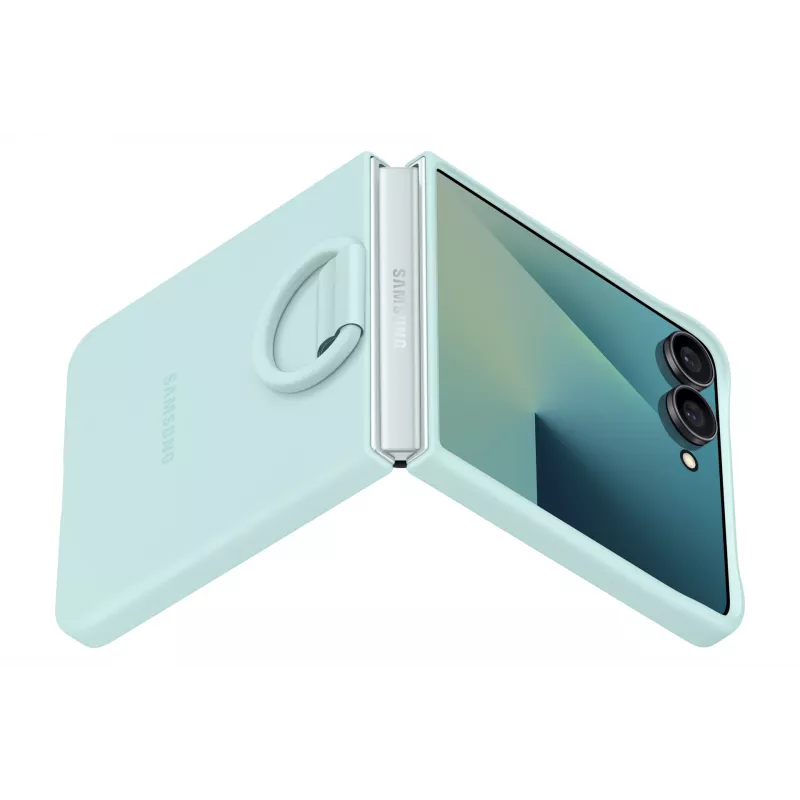 Capa com anel Samsung (silicone) para Galaxy Z Flip7, capa, Samsung, Galaxy Z Flip7, 17,5 cm (6,9 polegadas), cor menta