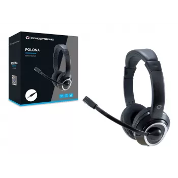 Conceptronic POLONA02B auscultadores/headset com fio arco de cabeça gaming preto