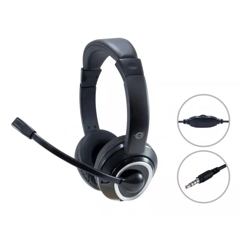 Conceptronic POLONA02B auscultadores/headset com fio arco de cabeça gaming preto