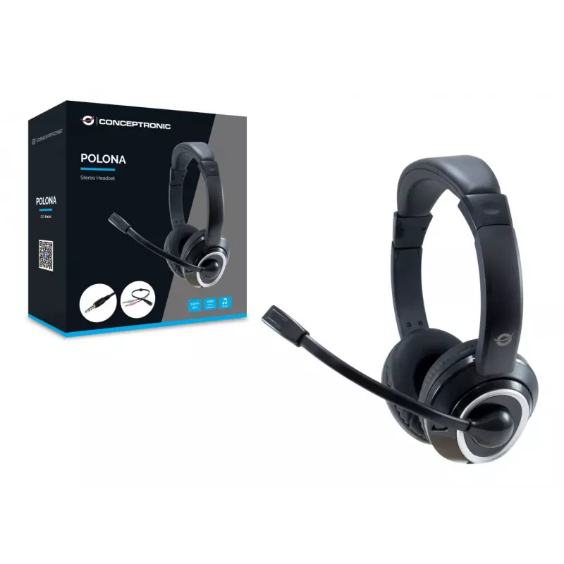 Conceptronic POLONA02BA auscultadores/headset com fio arco de cabeça gaming preto