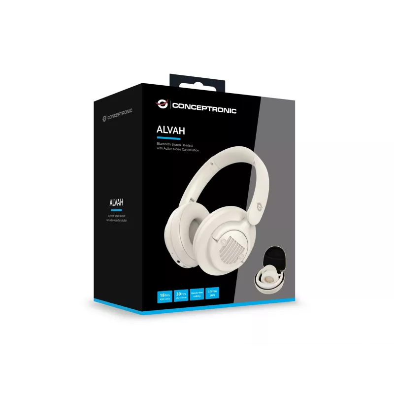 Conceptronic ALVAH02C Headset Estéreo Bluetooth com cancelamento ativo de ruído