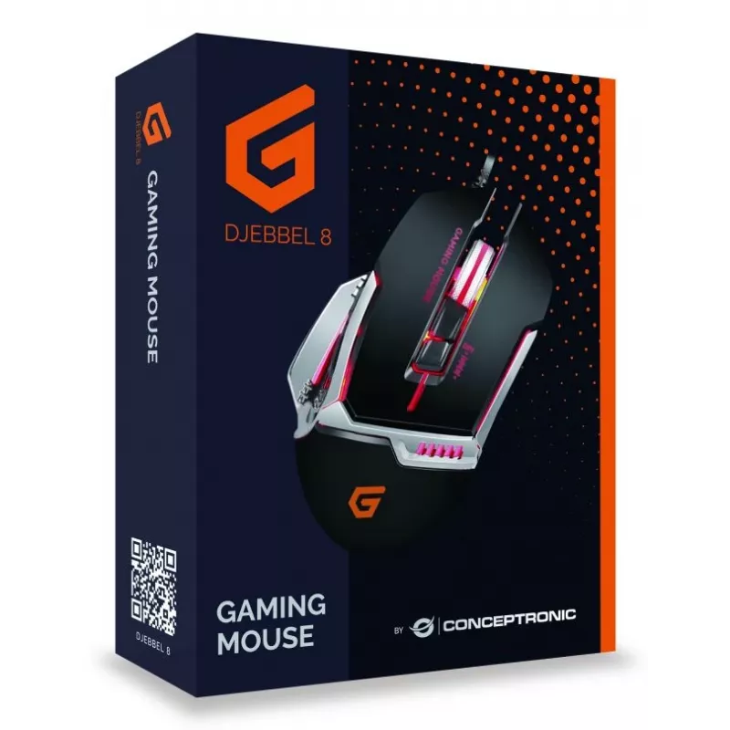 Conceptronic DJEBBEL 8, Rato Gaming USB, 8 botões programáveis, 4000 DPI