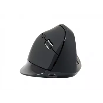 Conceptronic LORCAN ERGO Rato Bluetooth Ergonómico de 6 botões, Para destros, Design vertical, Ótico, Bluetooth, 1600 DPI, Preto