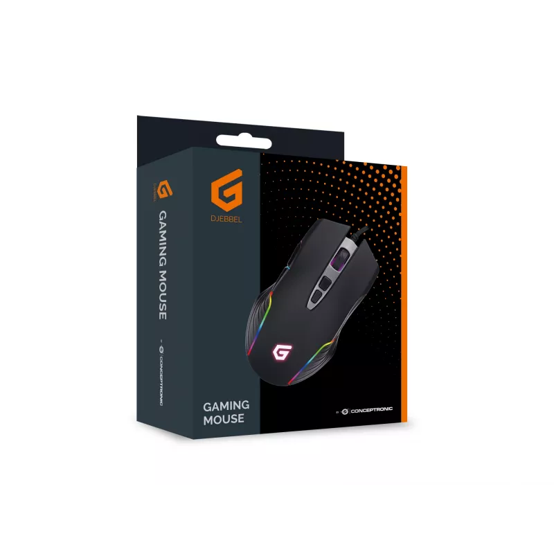 Conceptronic Rato Gaming USB 7D, 7200 DPI, Para destros, Ótico, USB Type-A, 7200 DPI, Preto