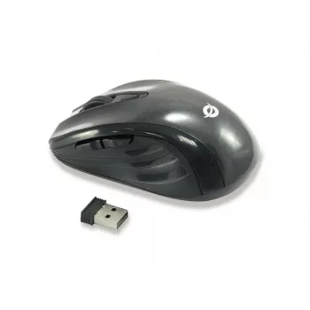Conceptronic CLLM5BTRVWL Rato de viagem sem fios de 6 botões, para destros, ótico, RF Wireless, 1600 DPI, Preto