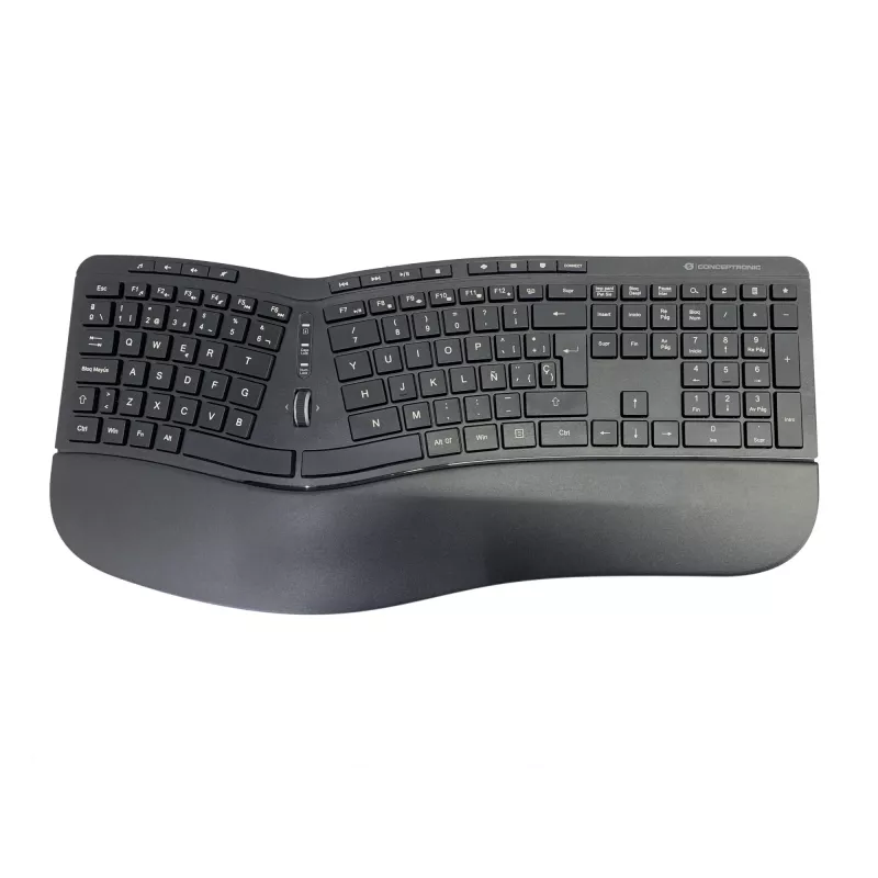 Conceptronic ORAZIO ERGO Conjunto de teclado e rato ergonómico sem fios, layout espanhol