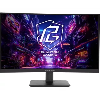 Monitor Gaming ASROCK - Pg27qrt1b - 27 polegadas - 2560 X 1440 Qhd - Curvo 180hz - Preto