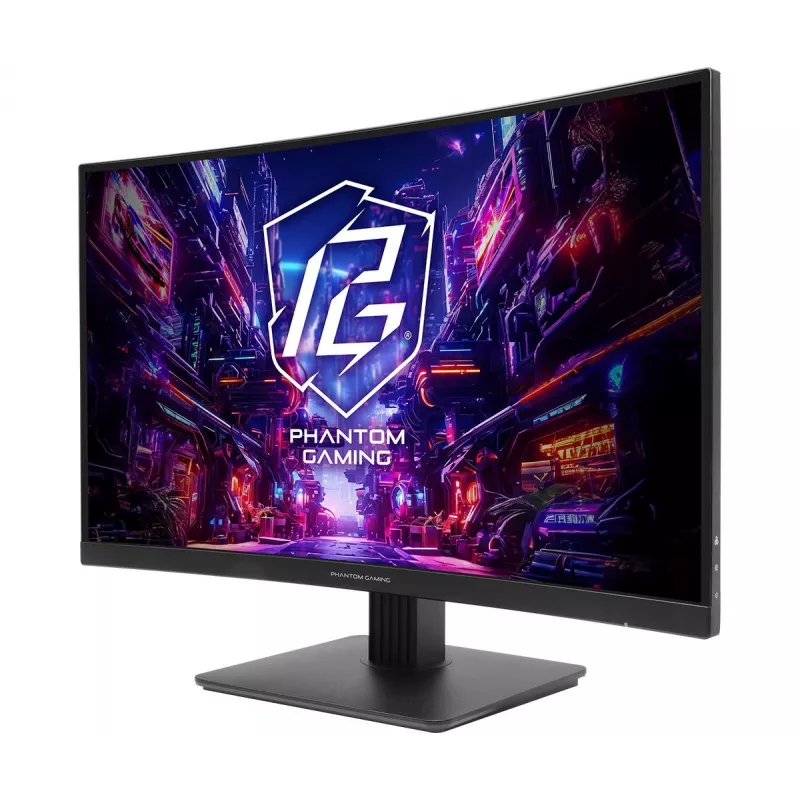 Monitor Gaming ASROCK - Pg27qrt1b - 27 polegadas - 2560 X 1440 Qhd - Curvo 180hz - Preto