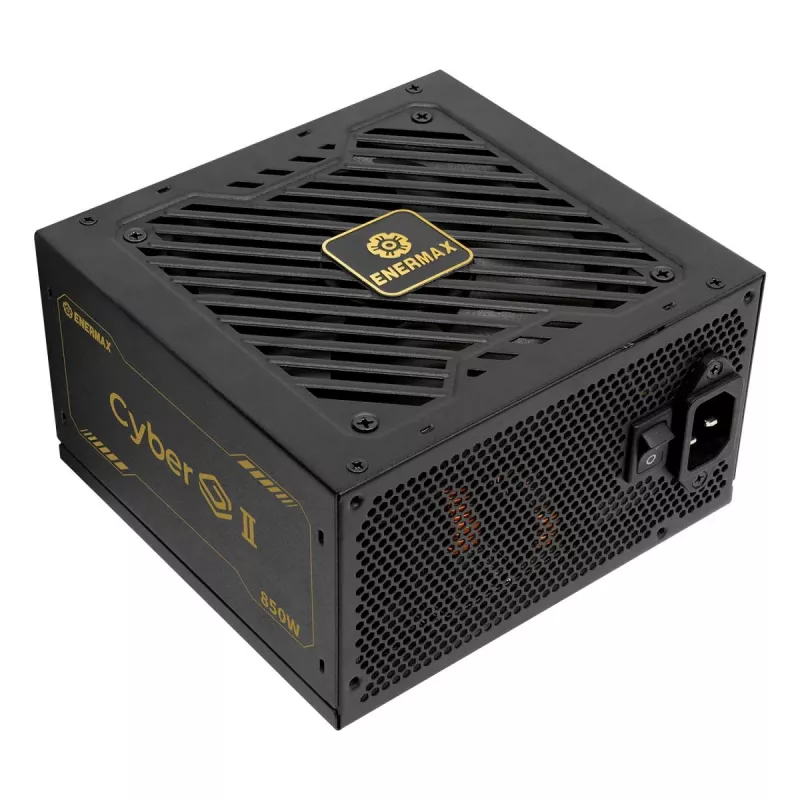 Enermax CyberG II ERV850G-AHG-NAC fonte de alimentação para PC, 850 W, 80 Plus Gold, não modular, ATX, conector GPU de alta potência de 12 pinos, preto