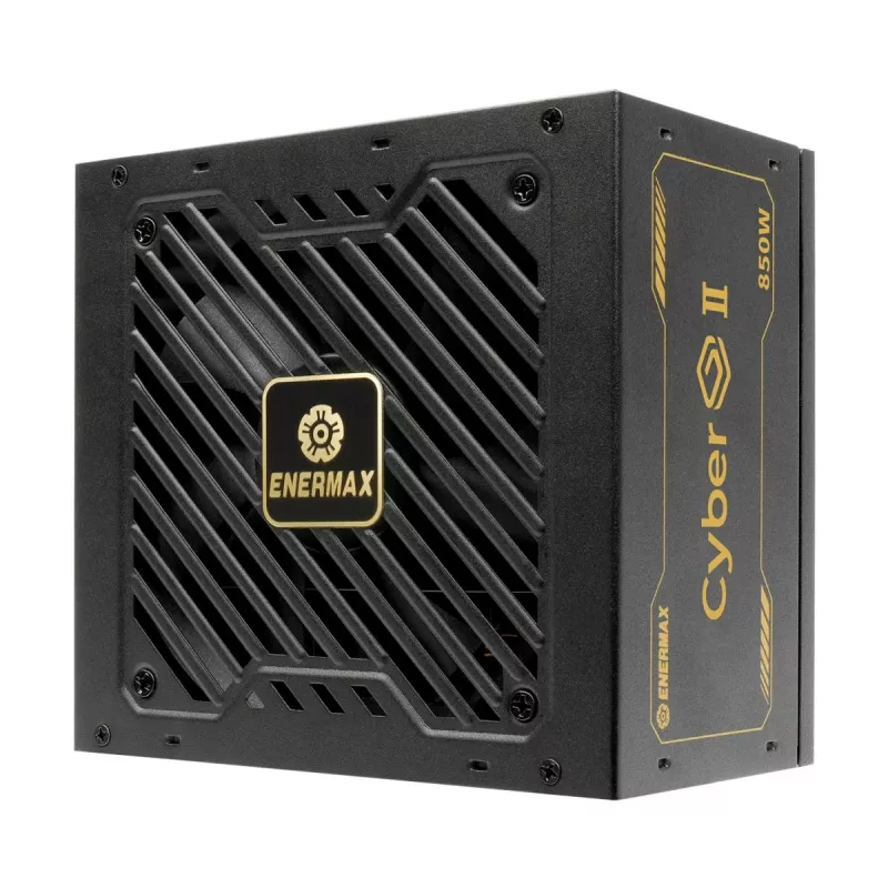 Enermax CyberG II ERV850G-AHG-NAC fonte de alimentação para PC, 850 W, 80 Plus Gold, não modular, ATX, conector GPU de alta potência de 12 pinos, preto