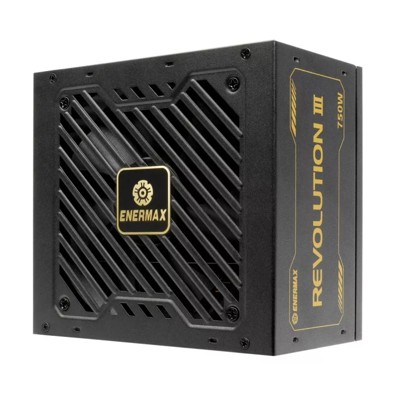 Enermax Revolution III ERV750G-AHG-MAC fonte de alimentação para PC, 750 W, 80 Plus Gold, totalmente modular, ATX, conector GPU High Power de 12 pinos, preta