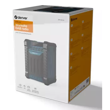 Rádio de obra DENVER ELECTRONICS Wrd-60 DAB+ com Bluetooth e função de luz de obra