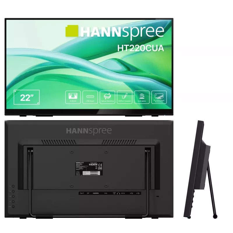 Monitor Hannspree HT220CUA 54,5 cm (21,4 polegadas) 1920 x 1080 píxeis Full HD LED Ecrã tátil Preto