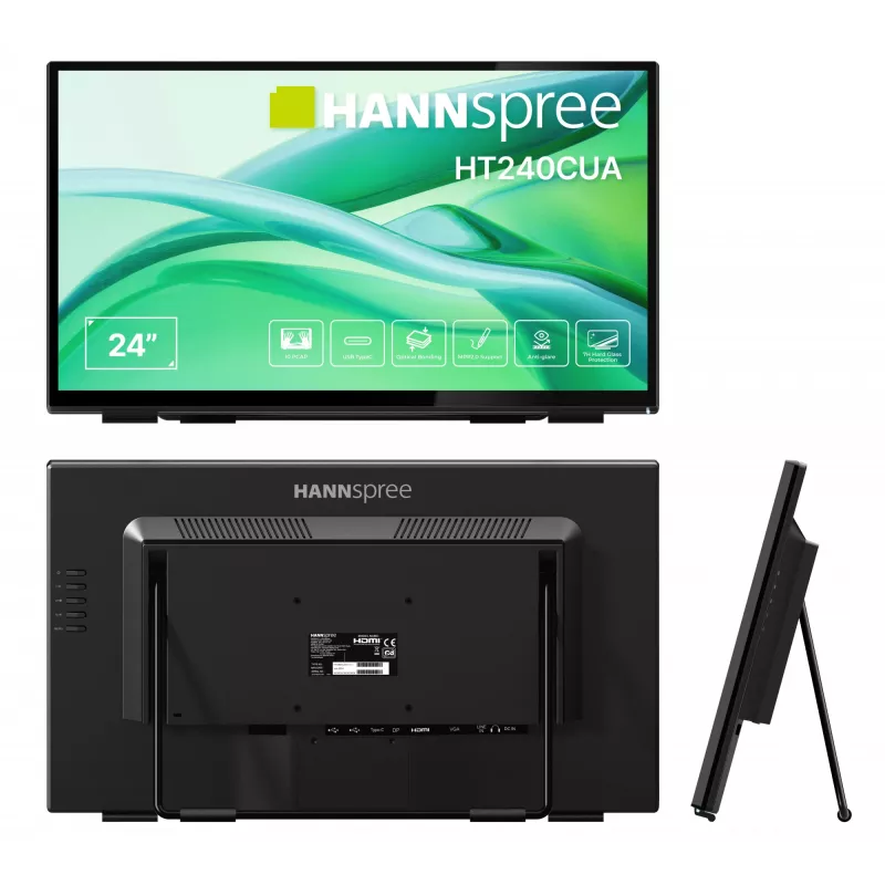 Monitor Hannspree HT240CUA 60,5 cm (23,8 polegadas) 1920 x 1080 píxeis Full HD LED Ecrã tátil Preto