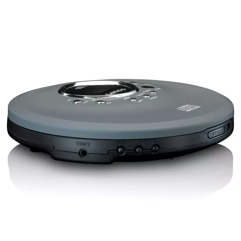 Leitor de CD pessoal Lenco CD-400GY Antracite Suporte MP3 Resistente a choques 40s