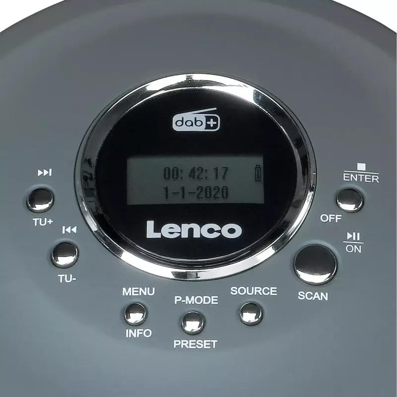 Leitor de CD pessoal Lenco CD-400GY Antracite Suporte MP3 Resistente a choques 40s