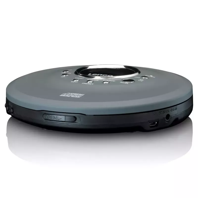 Leitor de CD pessoal Lenco CD-400GY Antracite Suporte MP3 Resistente a choques 40s