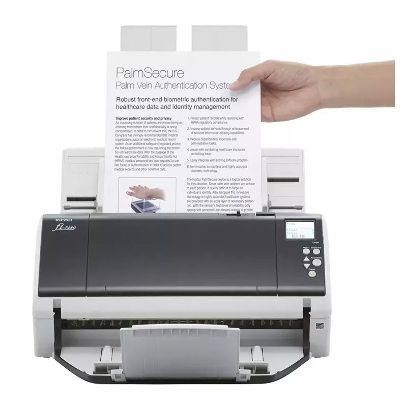 Ricoh fi-7480 Digitalizador ADF 600 x 600 DPI A3 Cinzento, branco