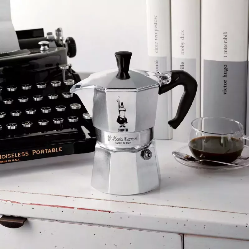 Cafeteira Moka BIALETTI Moka Express 0,2 l alumínio preto — 3 chávenas (200 ml), não para indução