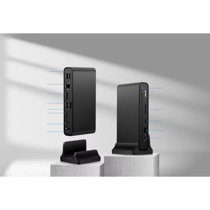 Dock ASUS Triple Display USB-C Duo DC301 com fios preto