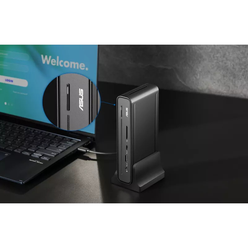 Dock ASUS Triple Display USB-C Duo DC301 com fios preto
