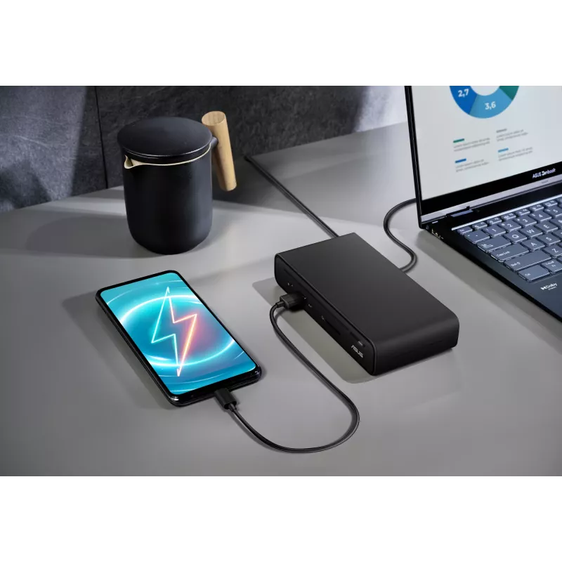 Dock ASUS Triple Display USB-C Duo DC301 com fios preto